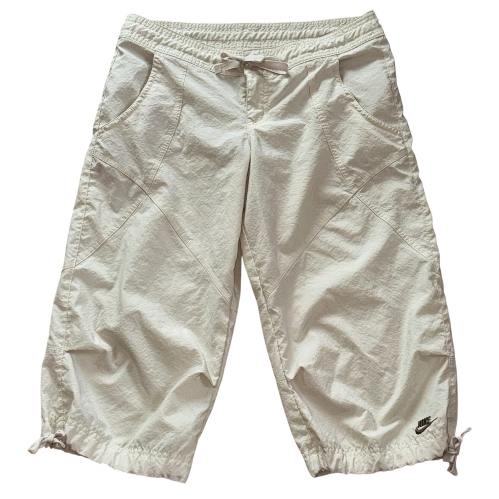 Vintage Y2K Nike Sportswear Capri Pants Women's Small Cream Lightweight